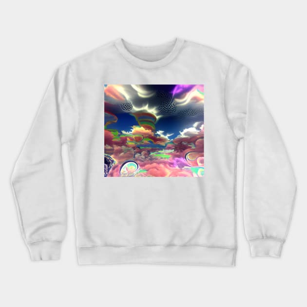 Psychedelic Clouds Crewneck Sweatshirt by Mihadom